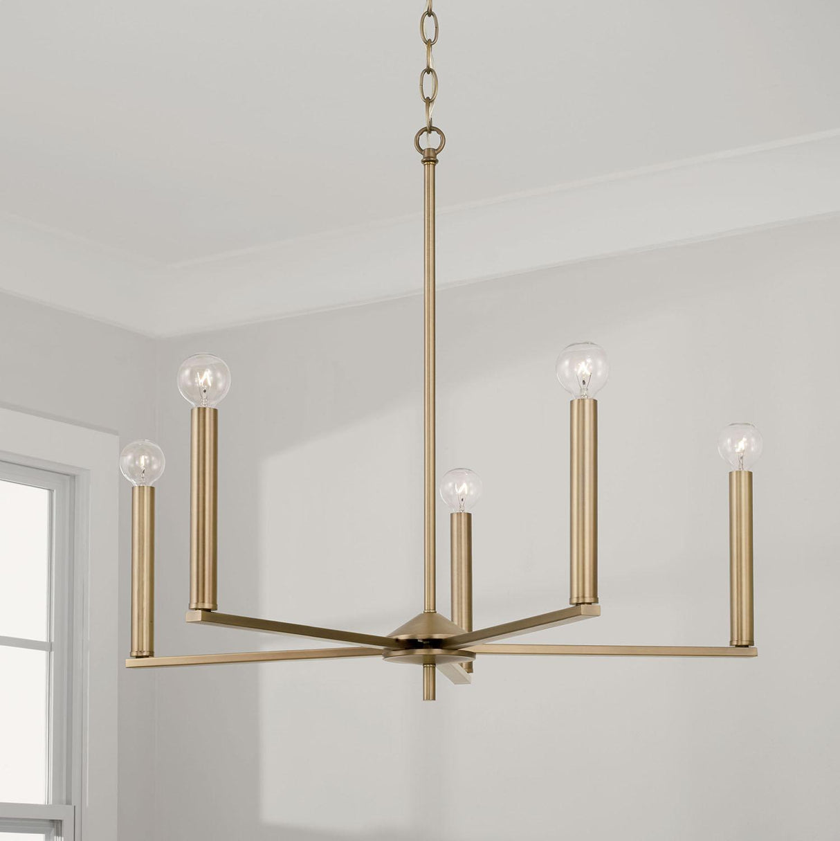 Capital Lighting 448651AD Portman 5 Light Chandelier Aged Brass