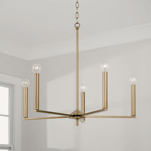 Capital Lighting 448651AD Portman 5 Light Chandelier Aged Brass
