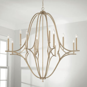 Capital Lighting 450001BS Claire 12 Light Chandelier Brushed Champagne