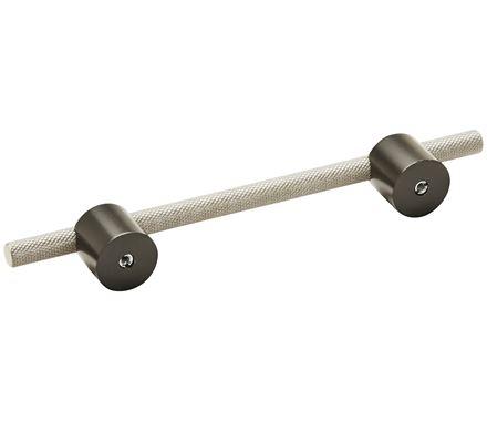 Amerock Cabinet Pull Matte Black/Silver Champagne 5-1/16 inch (128 mm) Center to Center Transcendent 1 Pack Drawer Pull Drawer Handle Cabinet Hardware