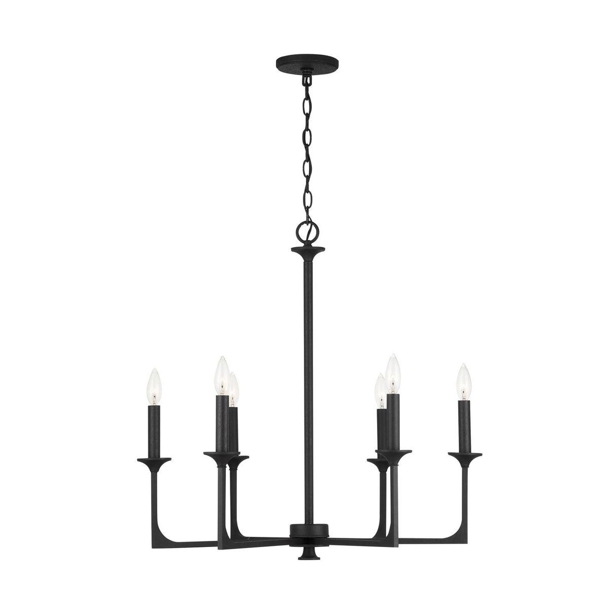 Capital Lighting 437361BI Clint 6 Light Chandelier Black Iron