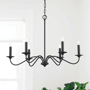 Capital Lighting 437262BI Vincent 6 Light Chandelier Black Iron