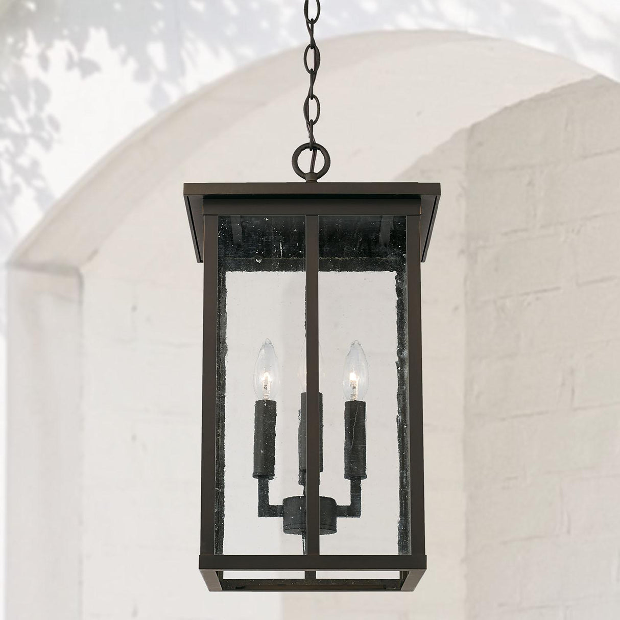 Capital Lighting 943844OZ Barrett 4 Light Outdoor Hanging Lantern Oiled Bronze