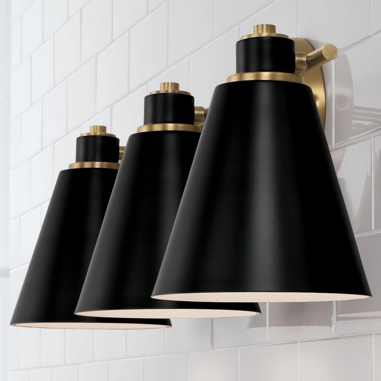 Capital Lighting 150131AB Bradley 3 Light Vanity Aged Brass and Black