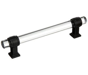 Amerock Cabinet Pull Clear/Black Bronze 5-1/16 inch (128 mm) Center to Center Glacio 1 Pack Drawer Pull Drawer Handle Cabinet Hardware