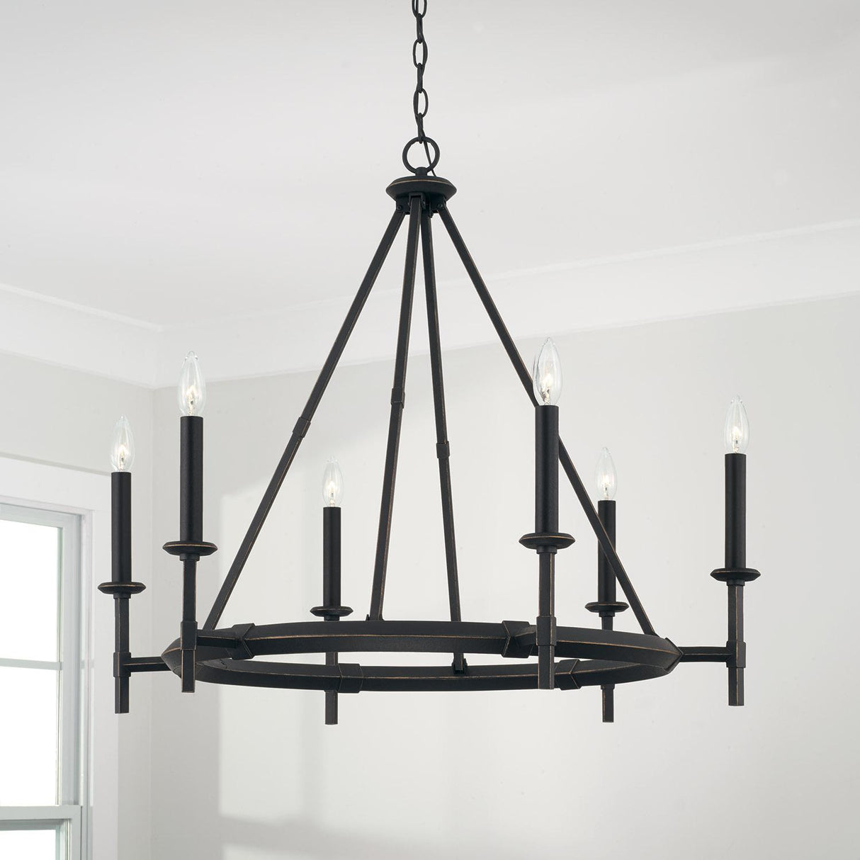 Capital Lighting 445261IH Ogden 6 Light Chandelier Brushed Black Iron