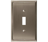 Amerock Wall Plate Satin Nickel 1 Toggle Switch Plate Cover Mulholland 1 Pack Light Switch Cover