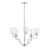 Capital Lighting 439351BN-500 Carter 5 Light Chandelier Brushed Nickel