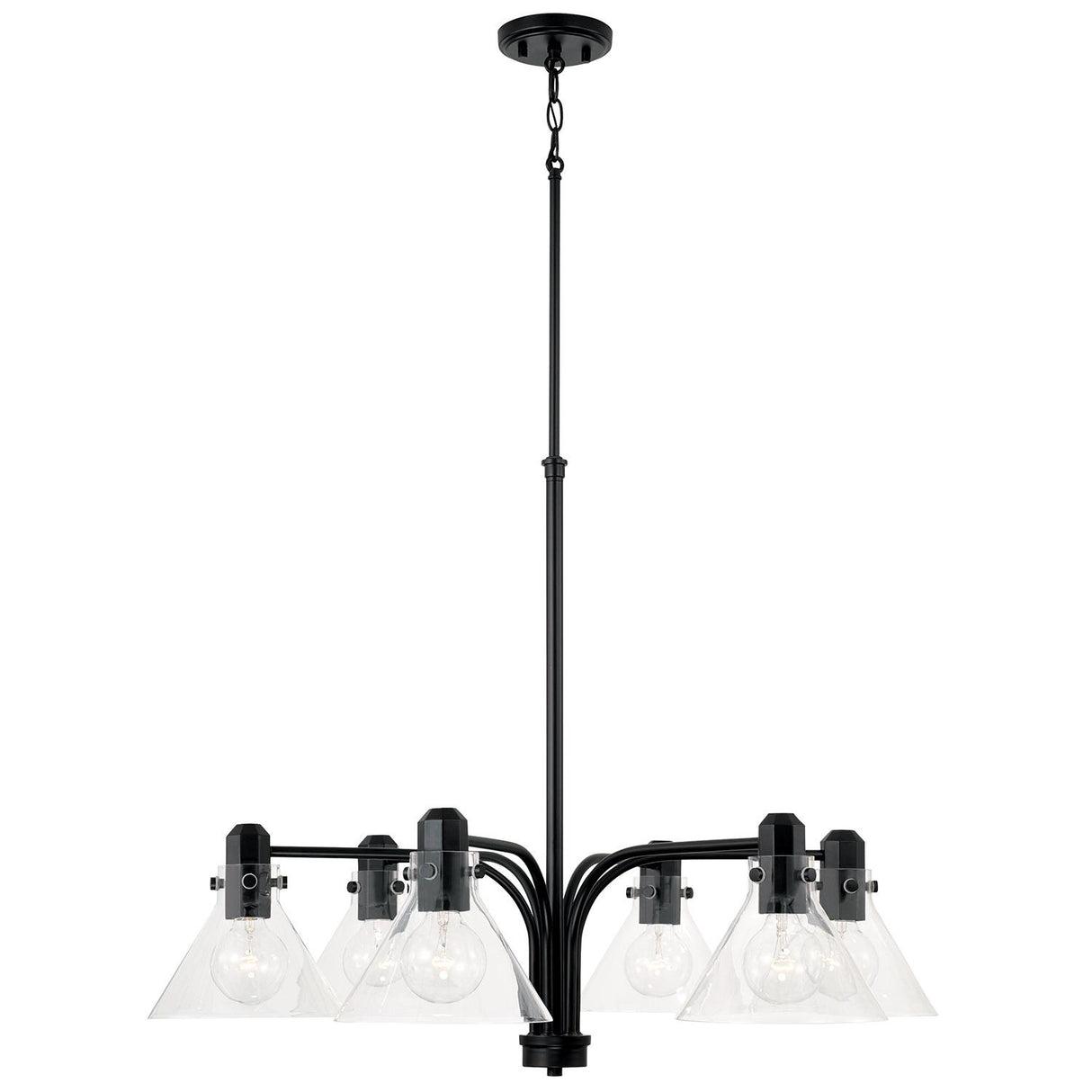 Capital Lighting 445861MB-528 Greer 6 Light Chandelier Matte Black