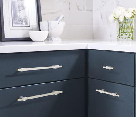 Amerock Cabinet Pull Polished Chrome/Satin Nickel 7-9/16 inch (192 mm) Center to Center Urbanite 1 Pack Drawer Pull Drawer Handle Cabinet Hardware