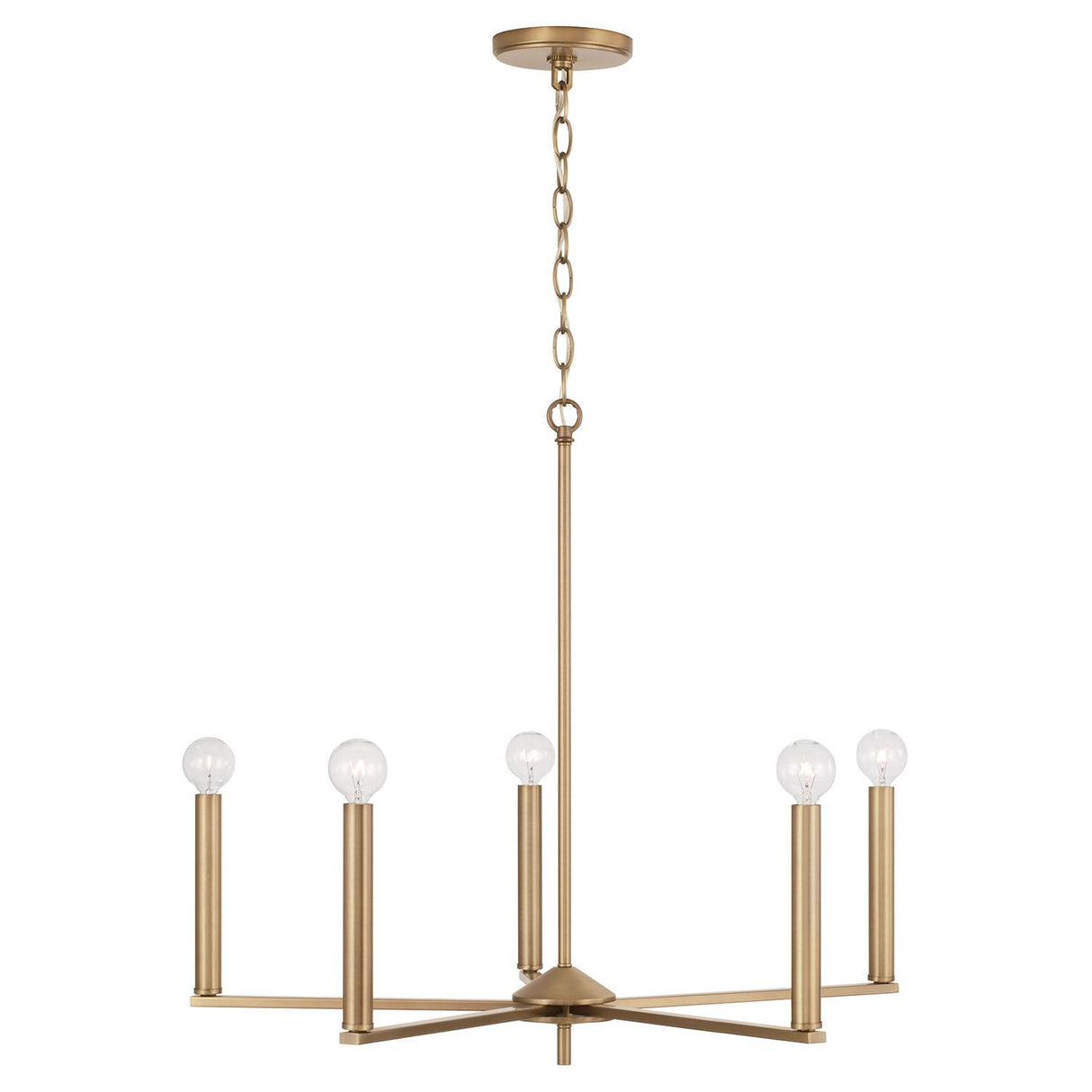 Capital Lighting 448651AD Portman 5 Light Chandelier Aged Brass