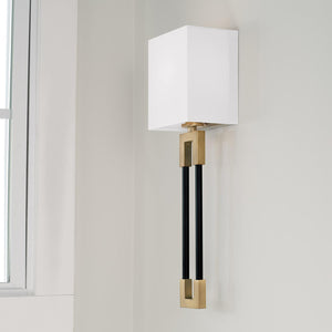 Capital Lighting 644711AB Bleeker 1 Light Sconce Aged Brass and Black