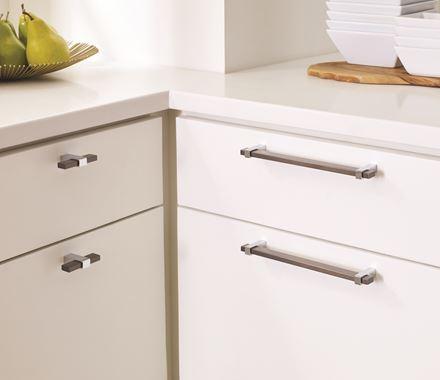 Amerock Cabinet Knob Black Brushed Nickel/Polished Chrome 2-3/8 inch (60 mm) Length Mulino 1 Pack Drawer Knob Cabinet Hardware