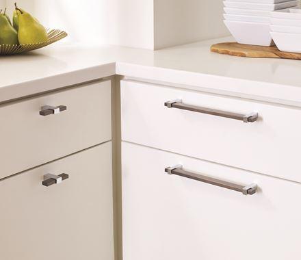Amerock Cabinet Pull Black Brushed Nickel/Polished Chrome 7-9/16 inch (192 mm) Center to Center Mulino 1 Pack Drawer Pull Drawer Handle Cabinet Hardware