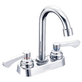 Gerber GC444454 Chrome Commercial Two Handle Bar Faucet W/ Gooseneck Spout & Metal ...