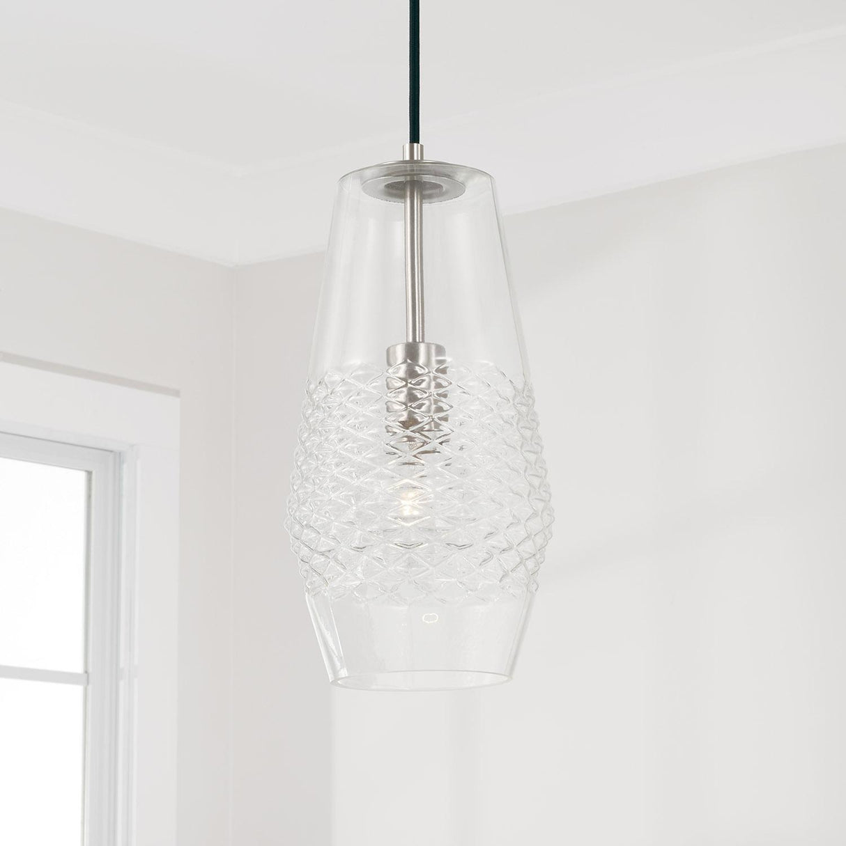 Capital Lighting 345011BN Dena 1 Light Pendant Brushed Nickel