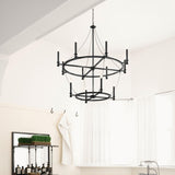 Capital Lighting 528701BI Lancaster 12 Light Chandelier Black Iron