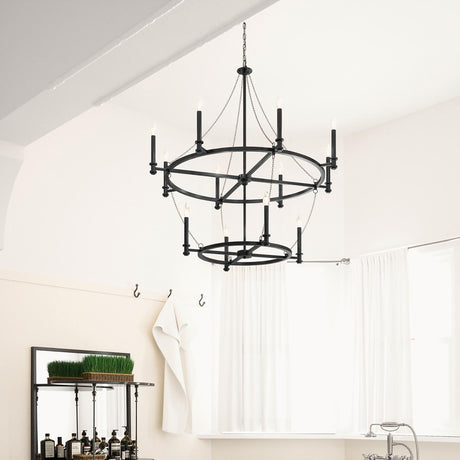 Capital Lighting 528701BI Lancaster 12 Light Chandelier Black Iron