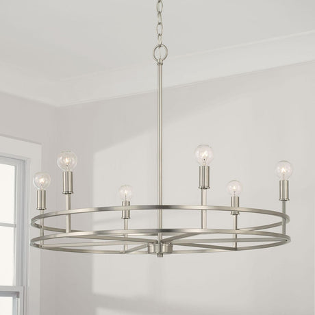 Capital Lighting 448761BN Fuller 6 Light Chandelier Brushed Nickel