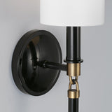 Capital Lighting 641911YA-700 Beckham 1 Light Sconce Glossy Black and Aged Brass