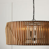 Capital Lighting 344664WK Archer 6 Light Pendant Light Wood and Matte Black