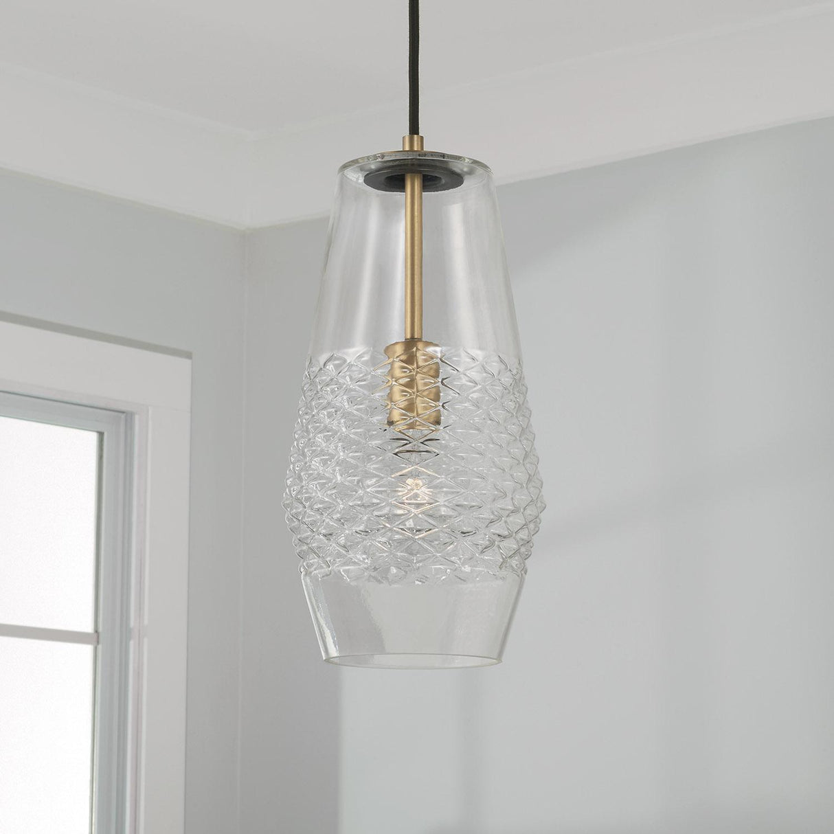 Capital Lighting 345011AD Dena 1 Light Pendant Aged Brass