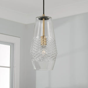 Capital Lighting 345011AD Dena 1 Light Pendant Aged Brass