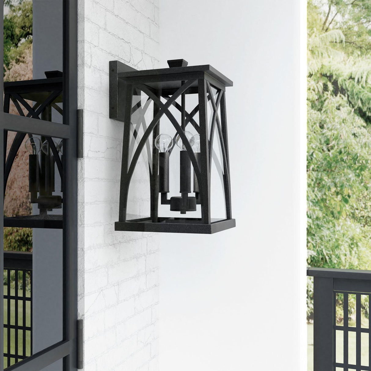 Capital Lighting 946531BK Marshall 3 Light Outdoor Wall Lantern Black