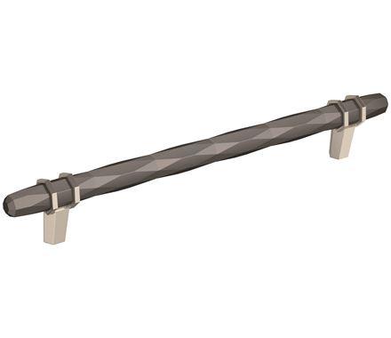 Amerock Cabinet Pull Black Chrome/Satin Nickel 8 inch (203 mm) Center-to-Center London 1 Pack Drawer Pull Drawer Handle Cabinet Hardware