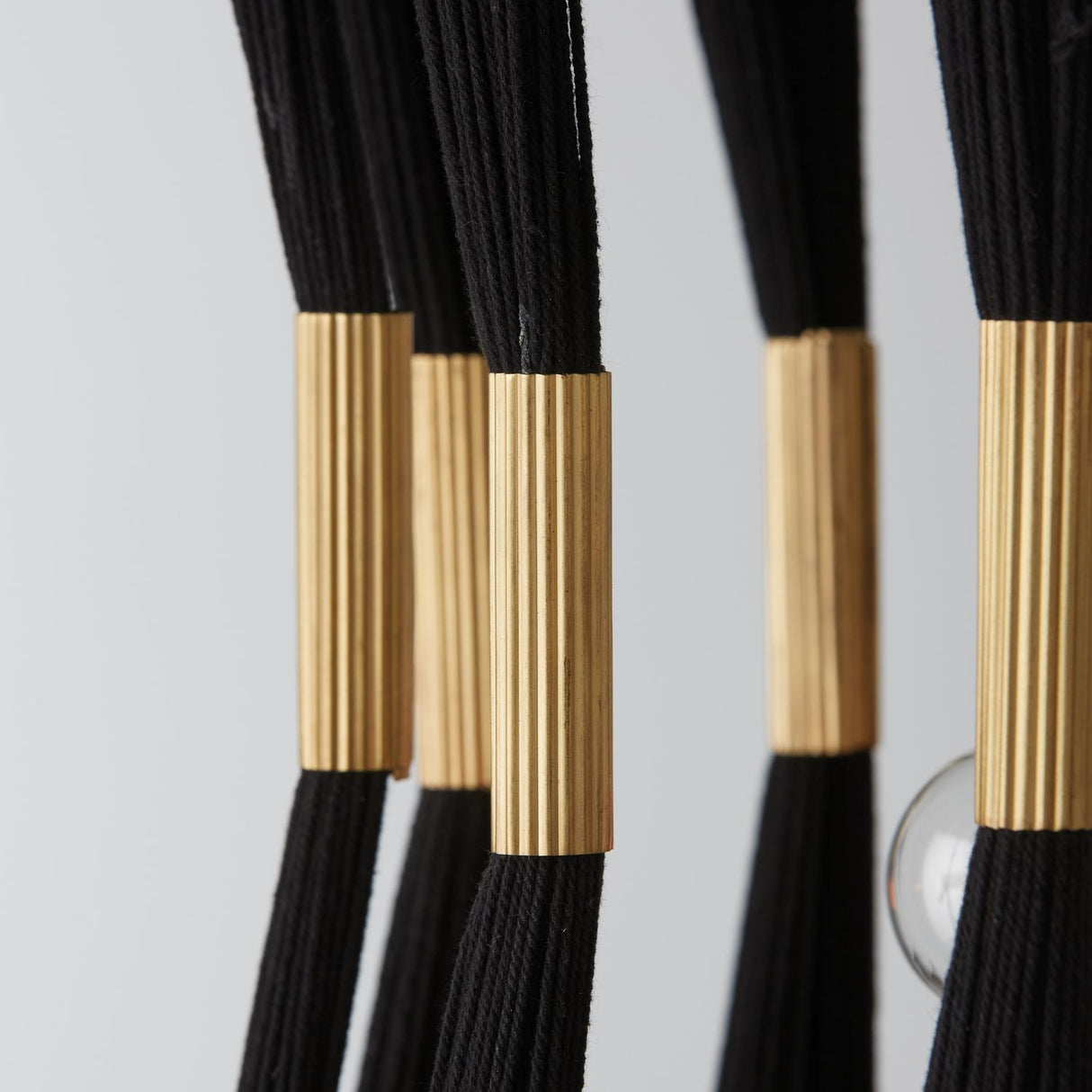 Capital Lighting 541141KP Bianca 4 Light Foyer Black Rope and Patinaed Brass