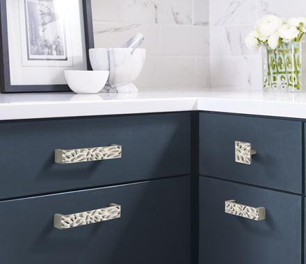 Amerock Cabinet Pull Satin Nickel 3-3/4 inch (96 mm) Center to Center Calathea 1 Pack Drawer Pull Drawer Handle Cabinet Hardware