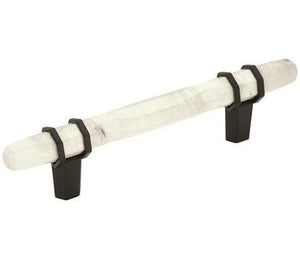 Amerock Cabinet Pull Marble White/Black Bronze 3-3/4 inch (96 mm) Center to Center Carrione 1 Pack Drawer Pull Drawer Handle Cabinet Hardware