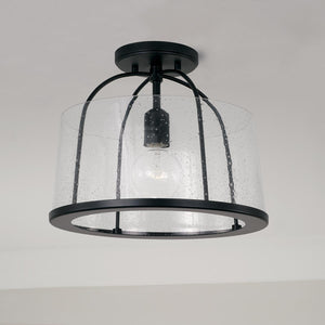 Capital Lighting 247011MB Madison 1 Light Semi-Flush Matte Black