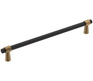 Amerock Cabinet Pull Matte Black/Champagne Bronze 8-13/16 inch (224 mm) Center-to-Center Mergence 1 Pack Drawer Pull Cabinet Handle Cabinet Hardware