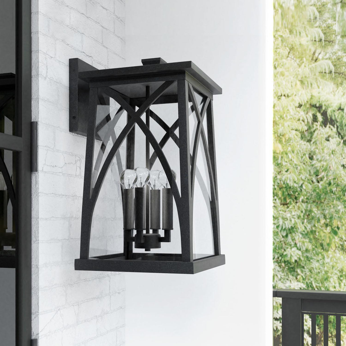 Capital Lighting 946541BK Marshall 4 Light Outdoor Wall Lantern Black