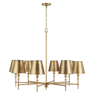 Capital Lighting 449781AD-707 Whitney 8 Light Chandelier Aged Brass