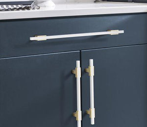 Amerock Cabinet Pull Brushed Gold/White 10-1/16 inch (256 mm) Center to Center Urbanite 1 Pack Drawer Pull Drawer Handle Cabinet Hardware