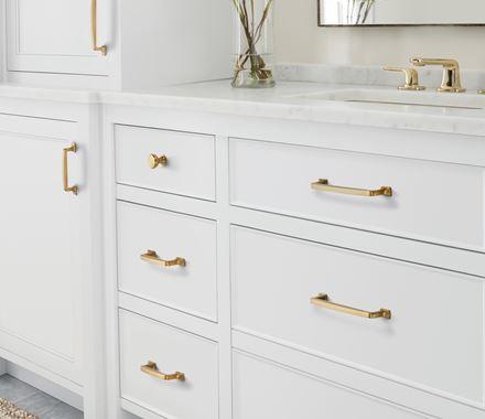 Amerock Cabinet Pull Golden Champagne 3-3/4 inch (96 mm) Center to Center Westerly 1 Pack Drawer Pull Drawer Handle Cabinet Hardware