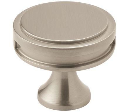 Amerock Cabinet Knob Satin Nickel 1-3/8 inch (35 mm) Diameter Oberon 1 Pack Drawer Knob Cabinet Hardware