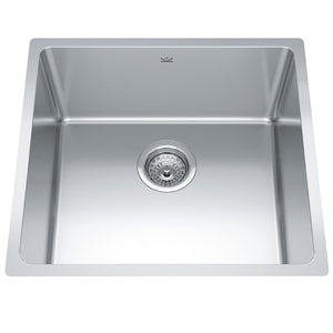 KINDRED BSU1820-9N Brookmore 19.6-in LR x 18.2-in FB x 9-in DP Undermount Single Bowl Stainless Steel Sink In Commercial Satin Finish