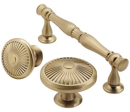 Amerock Cabinet Knob Golden Champagne 1-3/8 inch (35 mm) Diameter Crawford 1 Pack Drawer Knob Cabinet Hardware