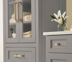 Amerock Cabinet Pull Golden Champagne 3-3/4 inch (96 mm) Center to Center Mulholland 1 Pack Drawer Pull Drawer Handle Cabinet Hardware