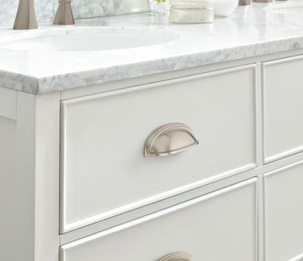 Amerock Cabinet Cup Pull Satin Nickel 3 inch. (76 mm) & 4 inch. (102 mm) Center to Center Ashby 1 Pack Drawer Pull Drawer Handle Cabinet Hardware