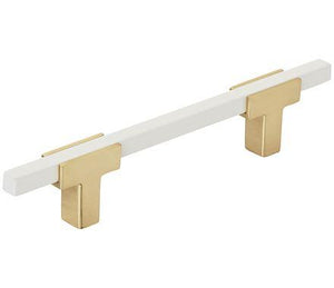 Amerock Cabinet Pull Brushed Gold/White 3-3/4 inch (96 mm) Center to Center Urbanite 1 Pack Drawer Pull Drawer Handle Cabinet Hardware