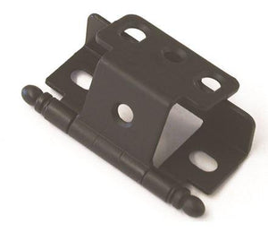 Amerock Cabinet Hinge 3/4 in. (19 mm) Door Thickness Full Inset Full Wrap Ball Tip Matte Black Kitchen Cabinet Door Hinge Single Hinge Functional Hardware