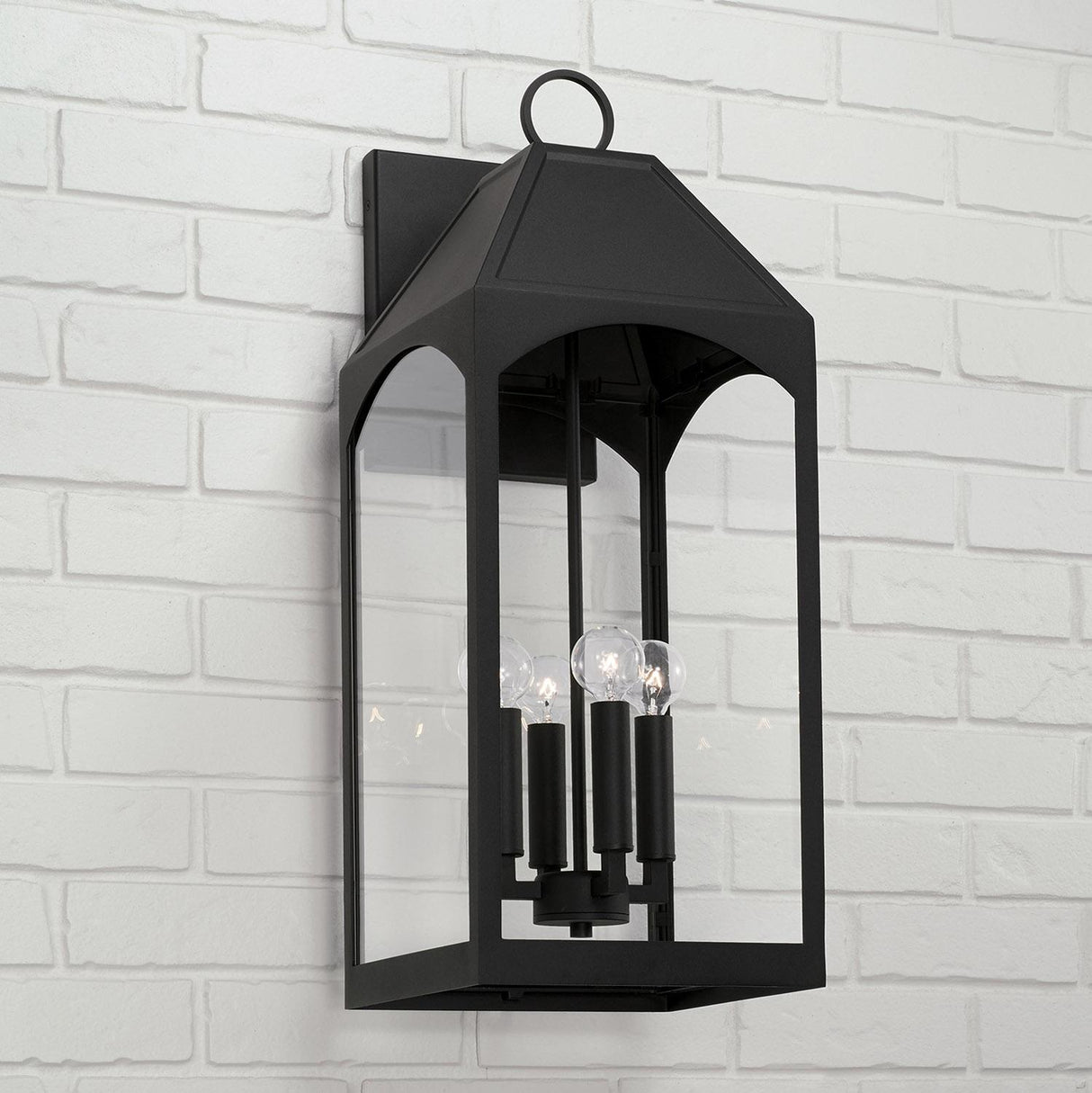 Capital Lighting 946341BK Burton 4 Light Outdoor Wall Lantern Black