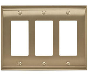 Amerock Wall Plate Golden Champagne 3 Rocker Switch Plate Cover Candler 1 Pack Decora Wall Plate Light Switch Cover