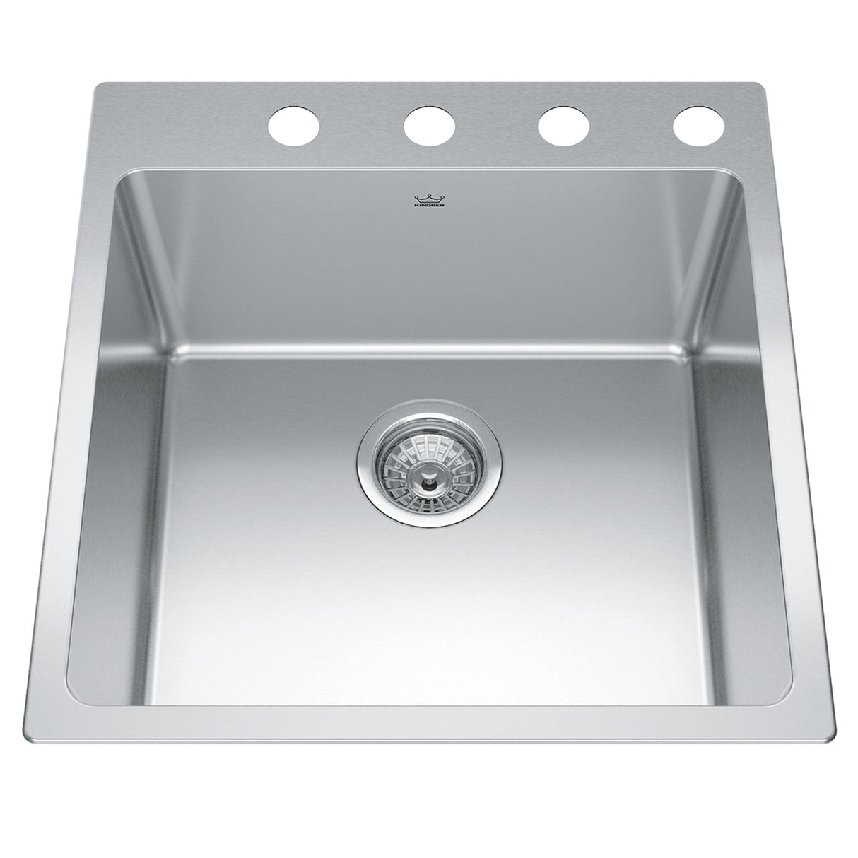 KINDRED BSL2120-9-4N Brookmore 20-in LR x 20.9-in FB x 9-in DP Drop in Single Bowl Stainless Steel Sink In Commercial Satin Finish