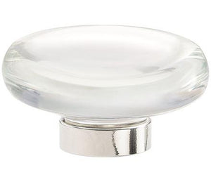 Amerock Cabinet Knob Clear/Polished Nickel 1-3/4 inch (44 mm) Diameter Glacio 1 Pack Drawer Knob Cabinet Hardware