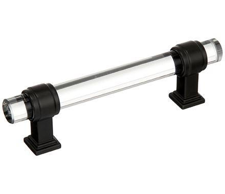 Amerock Cabinet Pull Clear/Black Bronze 3-3/4 inch (96 mm) Center to Center Glacio 1 Pack Drawer Pull Drawer Handle Cabinet Hardware